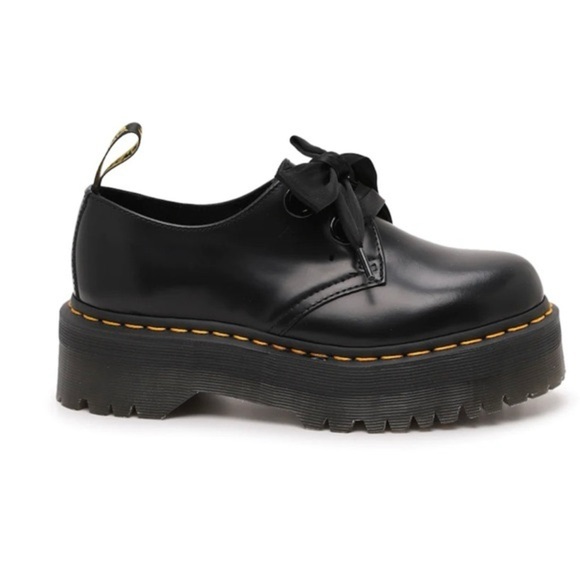 Dr Martens Black Leather Holly Oxford Tie Up Loafers Size 6 - Picture 9 of 10